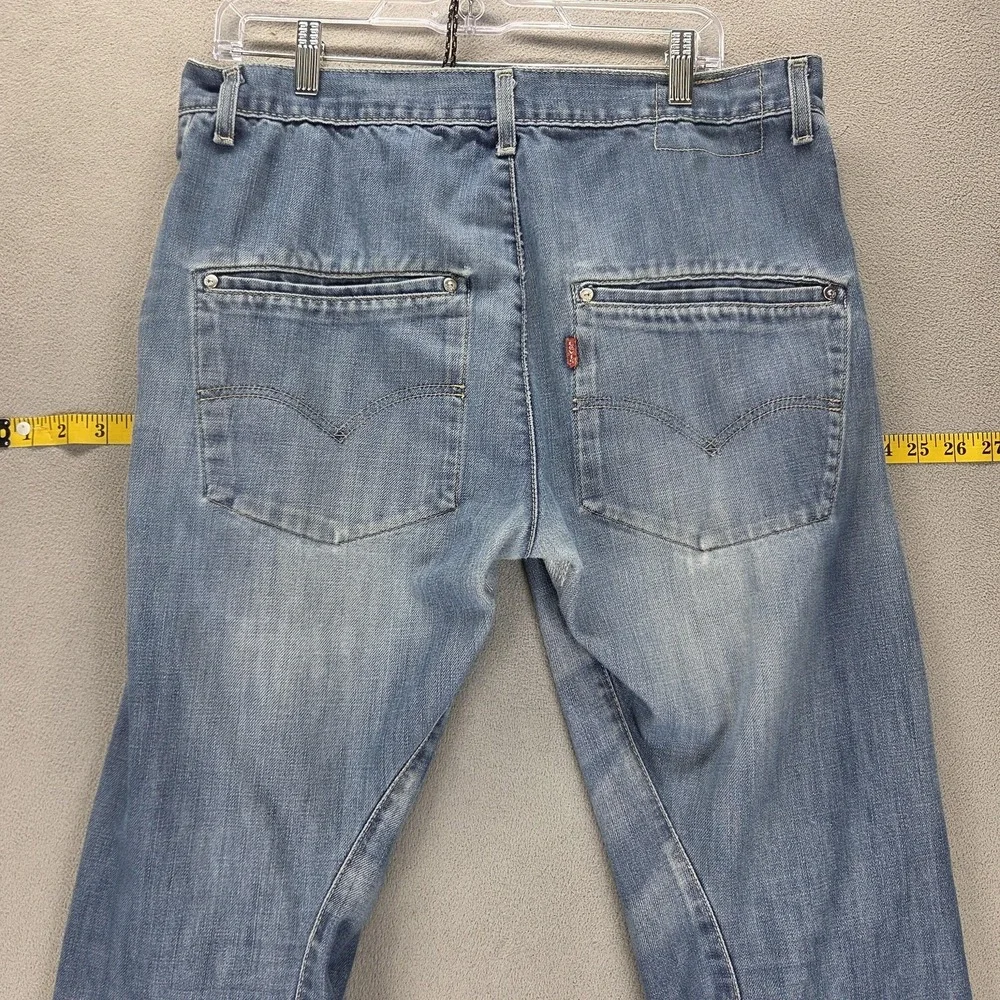 Vintage Levis Engineered Jeans Mens Blue Twisted Medium Wash Zip Fly Fits 34x32